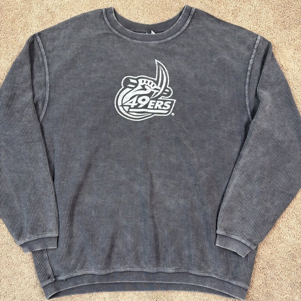 UNC Charlotte 49ers Shirt Mens L Green Ribbed Crewneck Long Sleeve Heavy College - Picture 1 of 8